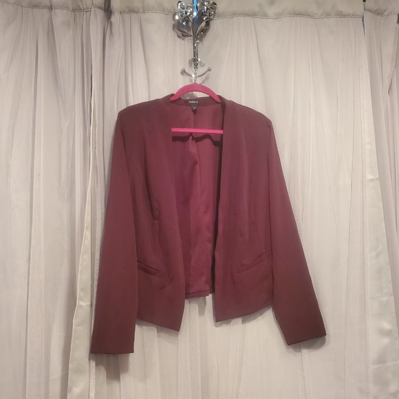 Torrid Burgundy Red Open Front Blazer - Picture 5 of 5